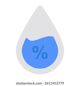 Conceptual flat design icon of humidity