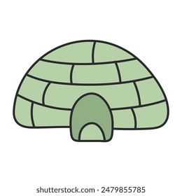 Conceptual flat design icon of igloo 

