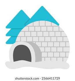 Conceptual flat design icon of igloo