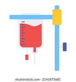Icono conceptual de diseño plano de iv drip

