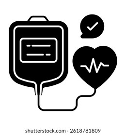 Conceptual flat design icon of iv drip