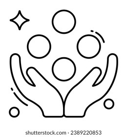 Conceptual flat design icon of juggling balls 