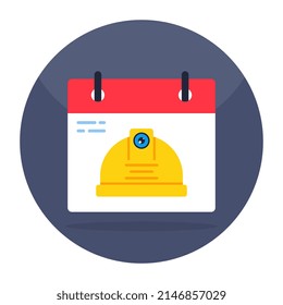 Icono de diseño plano conceptual del recordatorio del día laboral