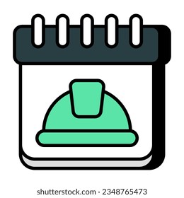 Icono de diseño plano conceptual del recordatorio del día laboral