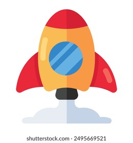 Conceptual flat design icon of launch