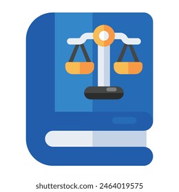 Conceptual flat design icon of law book