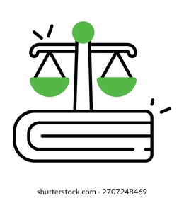 Icono de diseño plano conceptual del libro de leyes