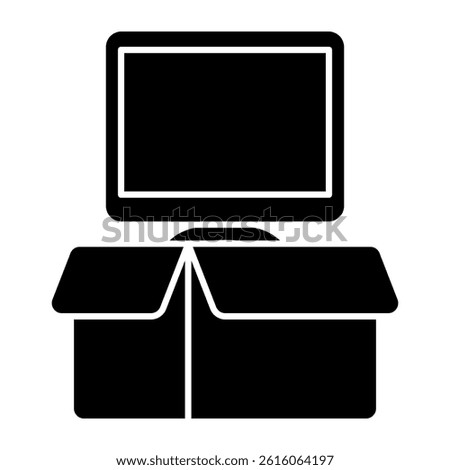 Conceptual flat design icon of lcd parcel