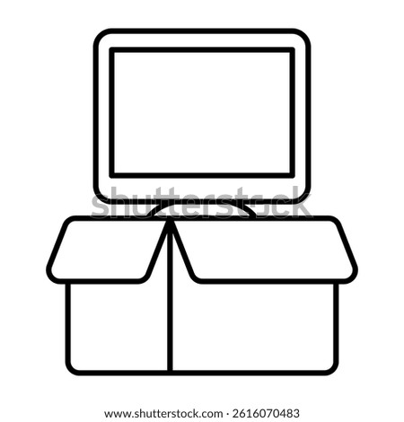 Conceptual flat design icon of lcd parcel