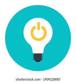 
A conceptual flat design icon of light off 