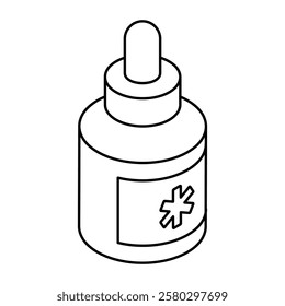 Conceptual flat design icon of liquid medicine