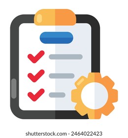 Conceptual flat design icon of list management