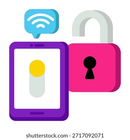 Ícone de design plano conceitual do telefone bloqueado 