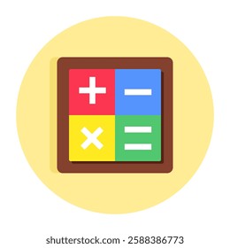 Conceptual flat design icon of math sign