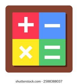 Conceptual flat design icon of math sign