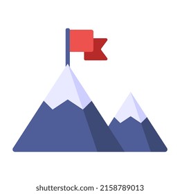 Conceptual flat design icon of mission accomplished