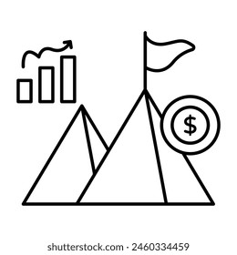 Icono de diseño plano conceptual de la misión cumplida
