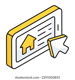 Icono conceptual de diseño plano de bienes raíces móviles
