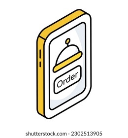 Conceptual flat design icon of mobile order 