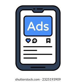 Conceptual flat design icon of mobile ada