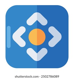 Icono de diseño plano conceptual de Botón de movimiento 