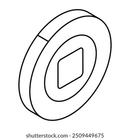 Conceptual flat design icon of move button 