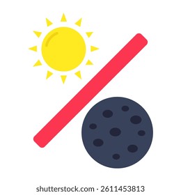 Conceptual flat design icon of night vs day