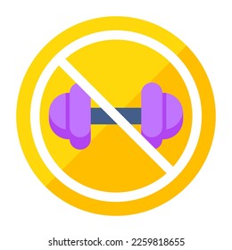 Conceptual flat design icon of no dumbbells 