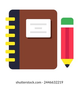 Conceptual flat design icon of notebook