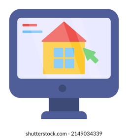 Konzeptuelles flaches Design-Symbol für Online-Immobilien