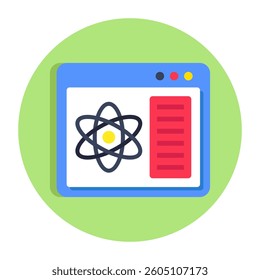 Conceptual flat design icon of online science