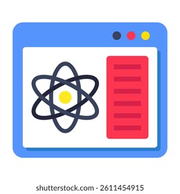 Conceptual flat design icon of online science