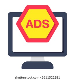 Conceptual flat design icon of online ad