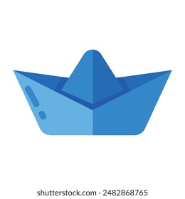 Conceptual flat design icon of paper boat