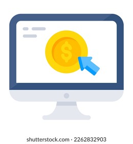 Conceptual flat design icon of pay per click