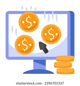 Icono conceptual de diseño plano de pago por clic

