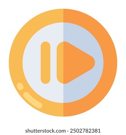 Conceptual flat design icon of play forward button 