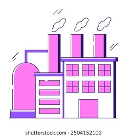 Conceptual flat design icon of power plant 

