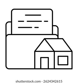Conceptual flat design icon of property folder