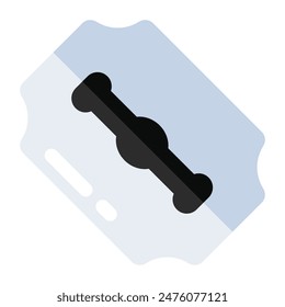 Conceptual flat design icon of razor blade