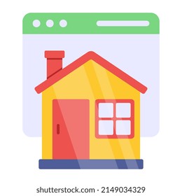 Icono conceptual de diseño plano del sitio web inmobiliario