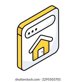 Konzeptuelles flaches Design Symbol der Immobilienwebsite