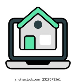 Conceptual flat design icon of real estate website