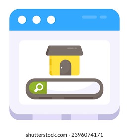Icono conceptual de diseño plano del sitio web inmobiliario

