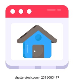 Konzeptuelles flaches Design Symbol der Immobilienwebsite

