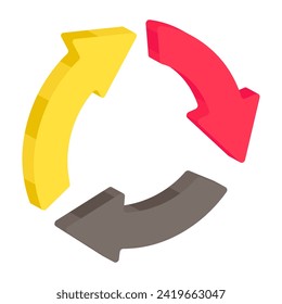 Conceptual flat design icon of recycle

