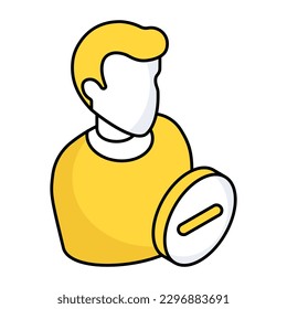 Conceptual flat design icon of remove profile 