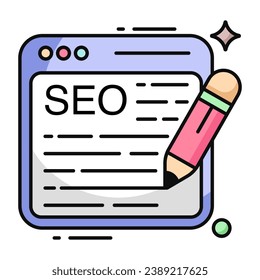 Conceptual flat design icon of se website 