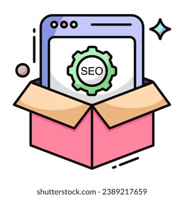 Conceptual flat design icon of se website 