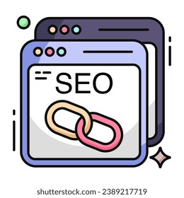 Conceptual flat design icon of se website 